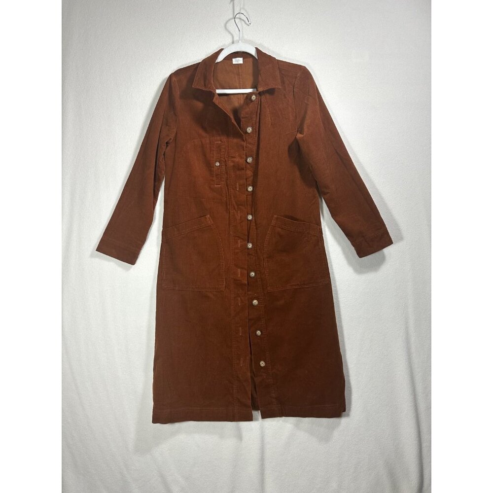 POETRY Corduroy Cotton Academia Dark Orange Dress